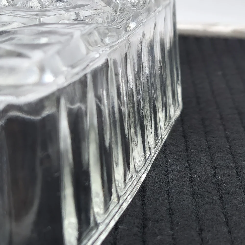 Anchor Hocking Butter Dish Heavy Clear Glass Starburst Pattern with Lid Vintage